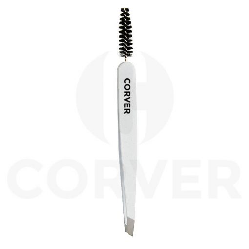 2 In 1 Slant Lash Tweezers With Eyebrow Brush BBT012