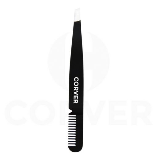 2 In 1 Slant Tweezers with Comb Eyebrows Tweezer BBT006