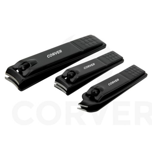 3PCS Fingernail and Toenail Clipper Set Black BNC201B