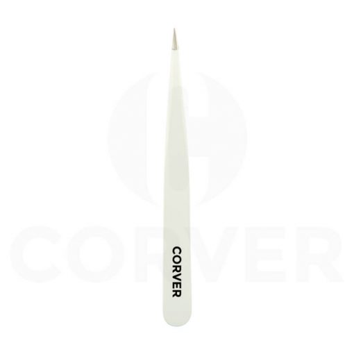 Stainless Steel Pointed Eyebrow Tweezers White Painting BBT004